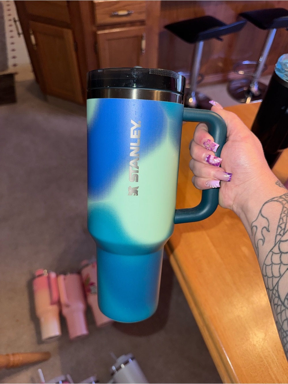 Stanley Blue to Teal Gradient Travel Mug with Handle
